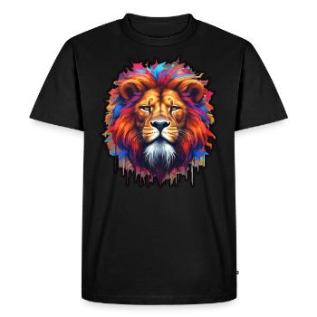 Fier lion dans le style graffiti - T-shirt Premium bio Homme - noir - Devant - Nico (187cm)