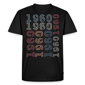Né en 1960 Cadeau Anniversaire 1960 Retro 1960 - T-shirt Premium bio Homme - noir - Devant - Nico (187cm)