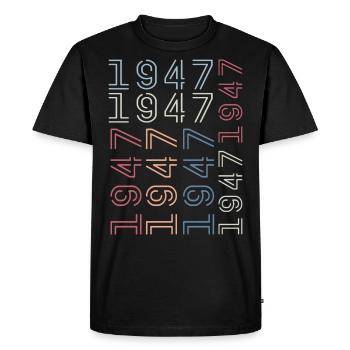 Né en 1947 Cadeau Anniversaire 1947 Retro 1947 - T-shirt Premium bio Homme - noir - Devant - Nico (187cm)