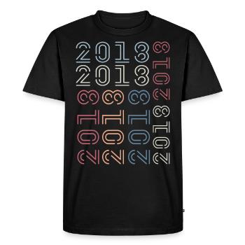 Né en 2018 Cadeau Anniversaire 2018 Retro 2018 - T-shirt Premium bio Homme - noir - Devant - Nico (187cm)
