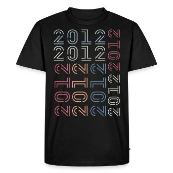 Born In 2012 Birthday Gift 2012 Retro 2012 - Men's Premium Organic T-Shirt - black - Front - Nico (187cm)