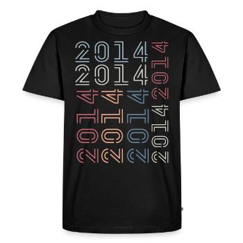 Born In 2014 Birthday Gift 2014 Retro 2014 - Men's Premium Organic T-Shirt - black - Front - Nico (187cm)