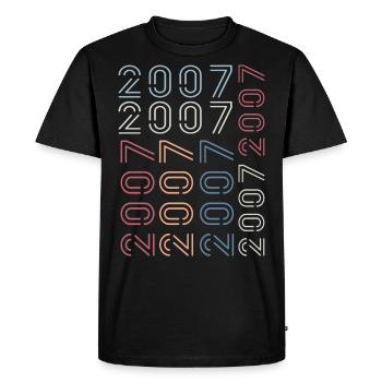 Né en 2007 Cadeau Anniversaire 2007 Retro 2007 - T-shirt Premium bio Homme - noir - Devant - Nico (187cm)