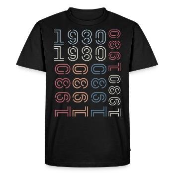 Né en 1980 Cadeau Anniversaire 1980 Retro 1980 - T-shirt Premium bio Homme - noir - Devant - Nico (187cm)