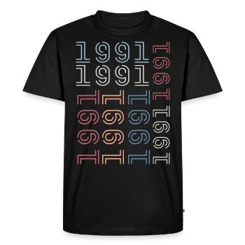 Né en 1991 Cadeau Anniversaire 1991 Retro 1991 - T-shirt Premium bio Homme - noir - Devant - Nico (187cm)