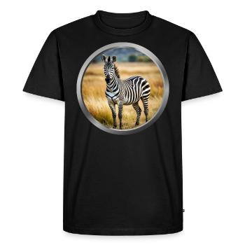 Zebra Animal - 3 - Men's Premium Organic T-Shirt - black - Front - Nico (187cm)