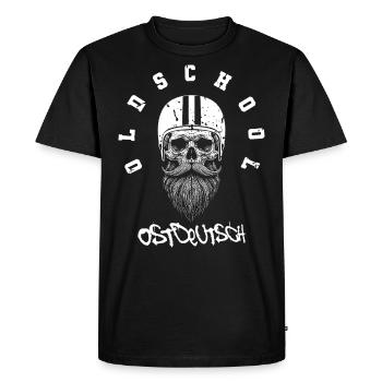 Oldschool East German GDR Moped Helmet - Men's Premium Organic T-Shirt - black - Front - Nico (187cm)
