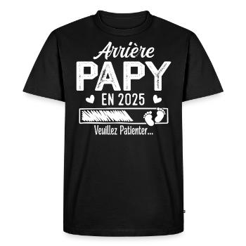 Arrière Papy en 2025 cadeau futur Grand-père - T-shirt Premium bio Homme - noir - Devant - Nico (187cm)