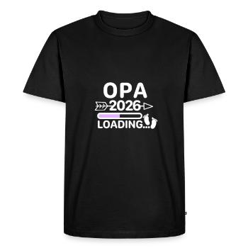 Grand-père 2026 Pieds de Bébé - T-shirt Premium bio Homme - noir - Devant - Nico (187cm)