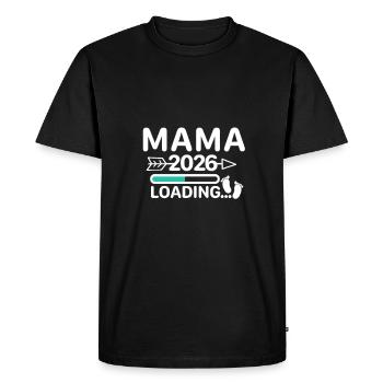 Mom 2026 Pregnancy Gift - Men's Premium Organic T-Shirt - black - Front - Nico (187cm)
