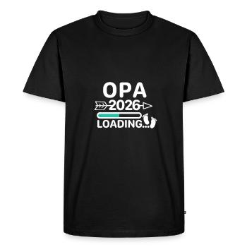 Grand-père 2026 Pieds de Bébé - T-shirt Premium bio Homme - noir - Devant - Nico (187cm)