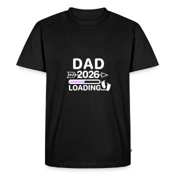 Papa 2026 Pieds de Bébé - T-shirt Premium bio Homme - noir - Devant - Nico (187cm)