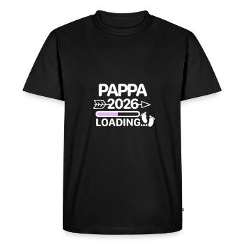 Pappa 2026 Pieds de Bébé - T-shirt Premium bio Homme - noir - Devant - Nico (187cm)