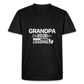 Grand-père 2026 Pieds de Bébé - T-shirt Premium bio Homme - noir - Devant - Nico (187cm)