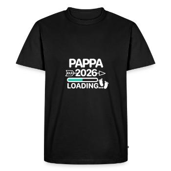 Pappa 2026 Pieds de Bébé Norvégien - T-shirt Premium bio Homme - noir - Devant - Nico (187cm)