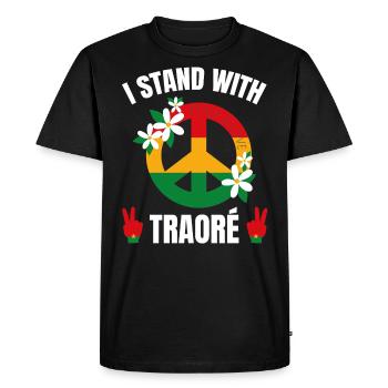 TRAOKREF Artboard 1Traoré Faust Afro Power Design - T-shirt Premium bio Homme - noir - Devant - Nico (187cm)