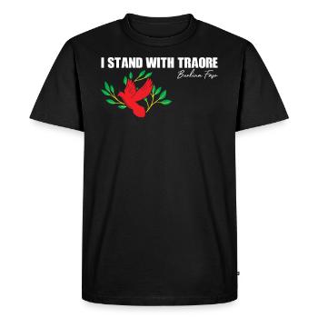 TRAOKREF Artboard 1Traoré Faust Afro Power Design - T-shirt Premium bio Homme - noir - Devant - Nico (187cm)