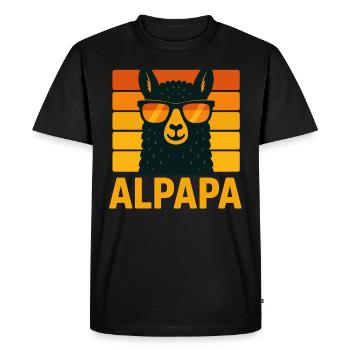 Funny Father’s Day Gift Alpaca Dad Quote Retro Men - Men's Premium Organic T-Shirt - black - Front - Nico (187cm)