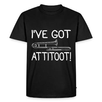 trombone - Men's Premium Organic T-Shirt - black - Front - Nico (187cm)
