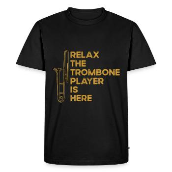 trombone - Men's Premium Organic T-Shirt - black - Front - Nico (187cm)