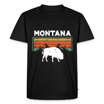 Retro Montana Glacier National Park USA State Mountain - T-shirt Premium bio Homme - noir - Devant - Nico (187cm)