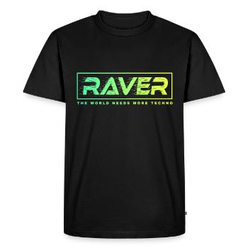 Raver Techno Rave Festival Electro Music - T-shirt Premium bio Homme - noir - Devant - Nico (187cm)