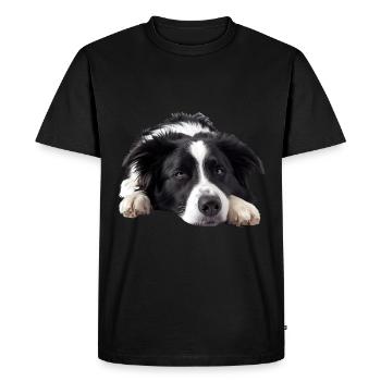 Border Collie - T-shirt Premium bio Homme - noir - Devant - Nico (187cm)
