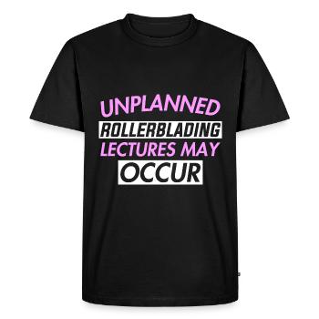 DES CONFÉRENCES IMPRÉVUES SUR LE PATIN À ROUES ALIGNÉES PEUVENT AVOIR LIEU - T-shirt Premium bio Homme - noir - Devant - Nico (187cm)