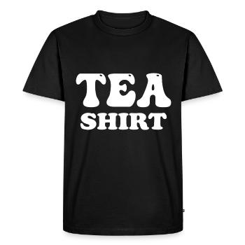 Chemise de thé - T-shirt Premium bio Homme - noir - Devant - Nico (187cm)