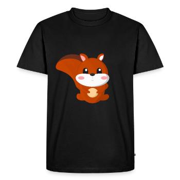écureuil mignon avec une noix et - T-shirt Premium bio Homme - noir - Devant - Nico (187cm)