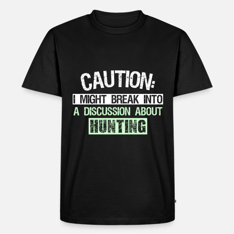 Caution - Männer Premium Bio T-Shirt - Schwarz