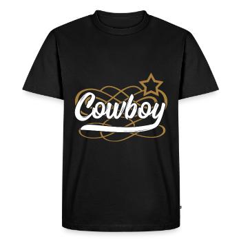 cow-boy - T-shirt Premium bio Homme - noir - Devant - Nico (187cm)