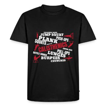 Callisthénie - T-shirt Premium bio Homme - noir - Devant - Nico (187cm)