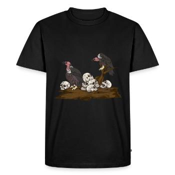Crâne Oiseaux de proie Oiseau de proie Vautour cadeau - T-shirt Premium bio Homme - noir - Devant - Nico (187cm)