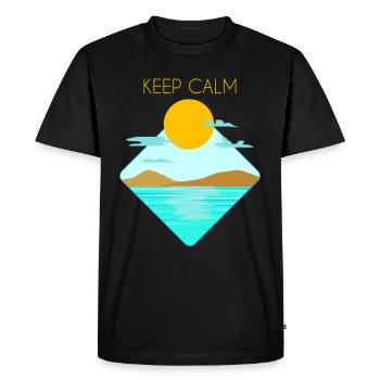 Séjour calme soleil mer plage île lac d'eau - T-shirt Premium bio Homme - noir - Devant - Nico (187cm)