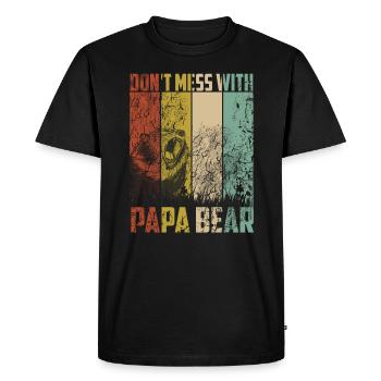 Ne t’en prends pas à papa. - T-shirt Premium bio Homme - noir - Devant - Nico (187cm)