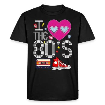 I Heart The 80's - T-shirt Premium bio Homme - noir - Devant - Nico (187cm)