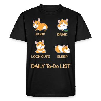 Liste des choses à faire pour les cochons d'Inde - Cochon d'Inde - T-shirt Premium bio Homme - noir - Devant - Nico (187cm)