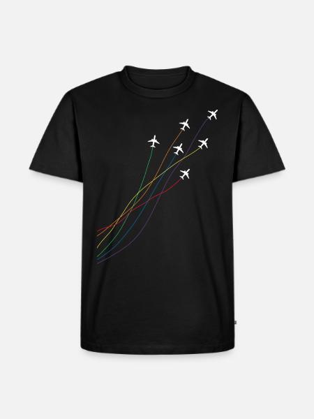 Rainbow Airplanes Pilot - Men's Premium Organic T-Shirt - black