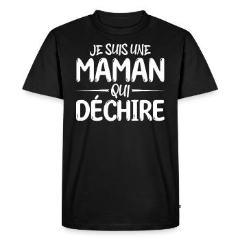 Je suis une maman qui déchire - cadeau pour maman - T-shirt Premium bio Homme - noir - Devant - Nico (187cm)