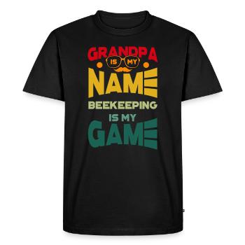 Grandpa Is My Name Bartending Is My Game - Men's Premium Organic T-Shirt - black - Front - Nico (187cm)