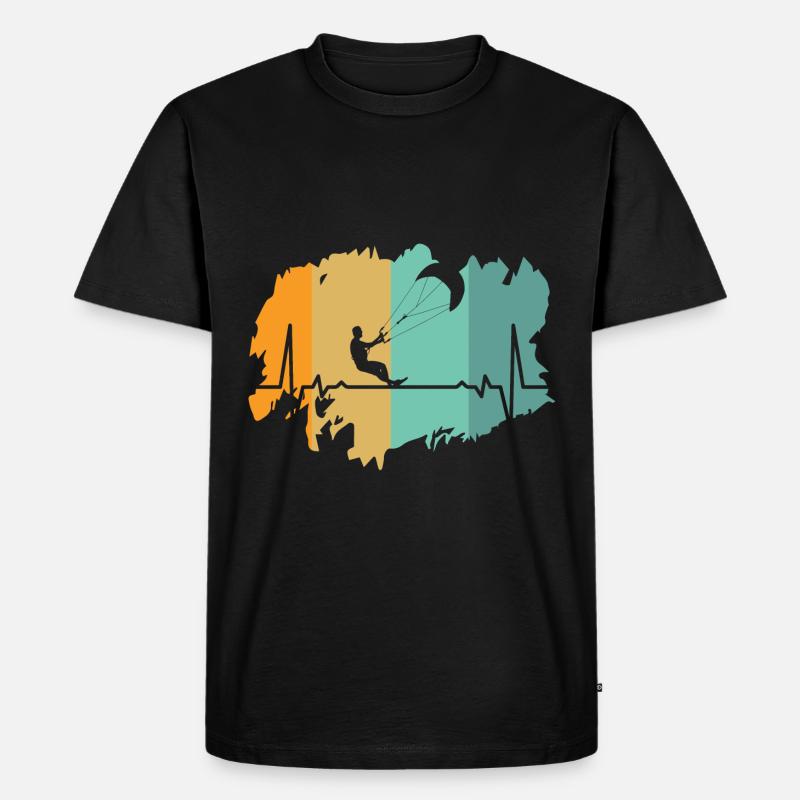 Kitesurfing - Männer Premium Bio T-Shirt - Schwarz
