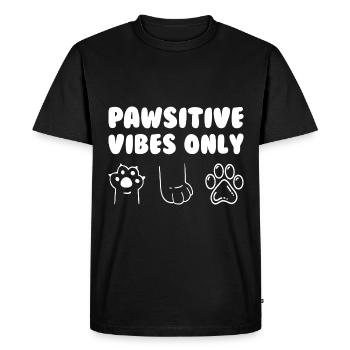 Pawsitive Vibes Only - Men's Premium Organic T-Shirt - black - Front - Nico (187cm)
