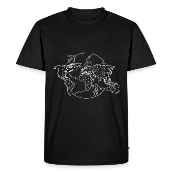 Globe Map Gift International World Map - Men's Premium Organic T-Shirt - black - Front - Nico (187cm)