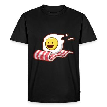 Breakfast Eggs Bacon Gift - Men's Premium Organic T-Shirt - black - Front - Nico (187cm)