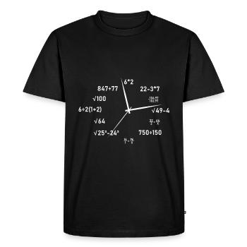 Heure des maths - T-shirt Premium bio Homme - noir - Devant - Nico (187cm)