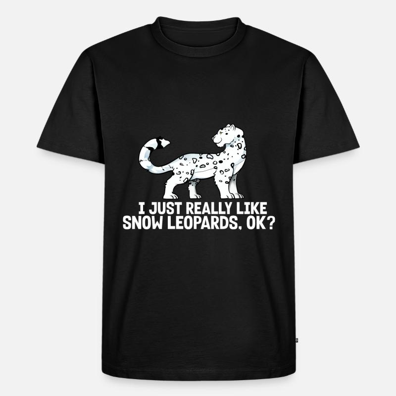 Schneeleopard - Männer Premium Bio T-Shirt - Schwarz