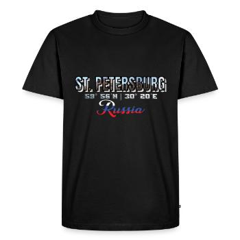 St Petersburg Ville Russie Tourisme Piter - T-shirt Premium bio Homme - noir - Devant - Nico (187cm)