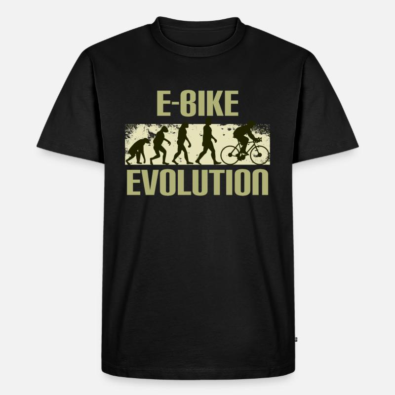 E-Bike, E-VTT, Evolution - T-shirt Premium bio Homme - noir