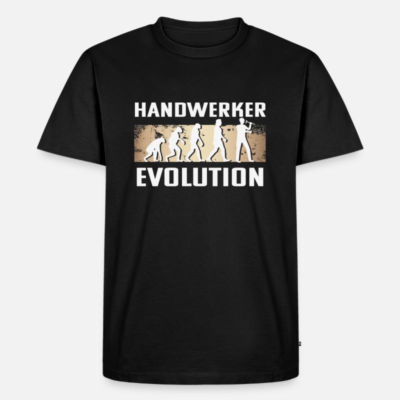 Handwerker Evolution - Männer Premium Bio T-Shirt - Schwarz